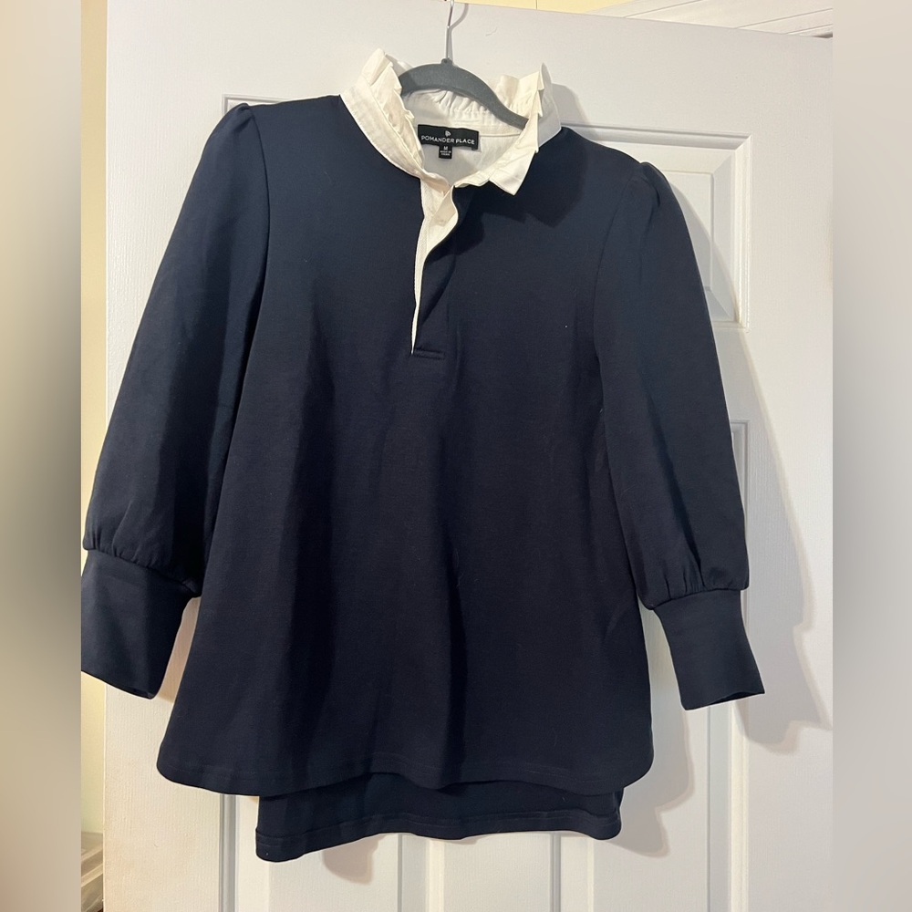 Navy Charlotte terry top